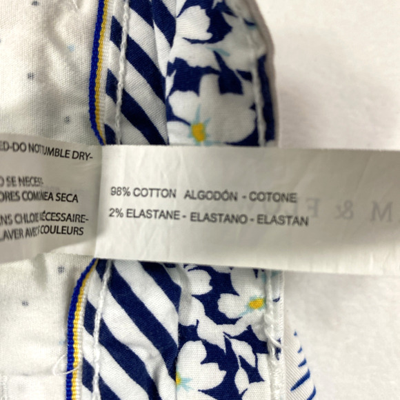 Denim & Flower Bermuda Shorts Men Size 30 White Blue Tropical Hawaiian 9" Inseam - Picture 6 of 9